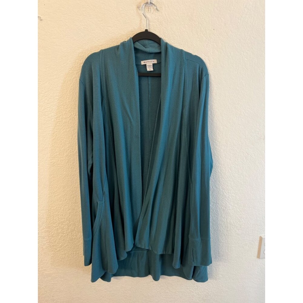 Teal Open Front Cardigan Sweater